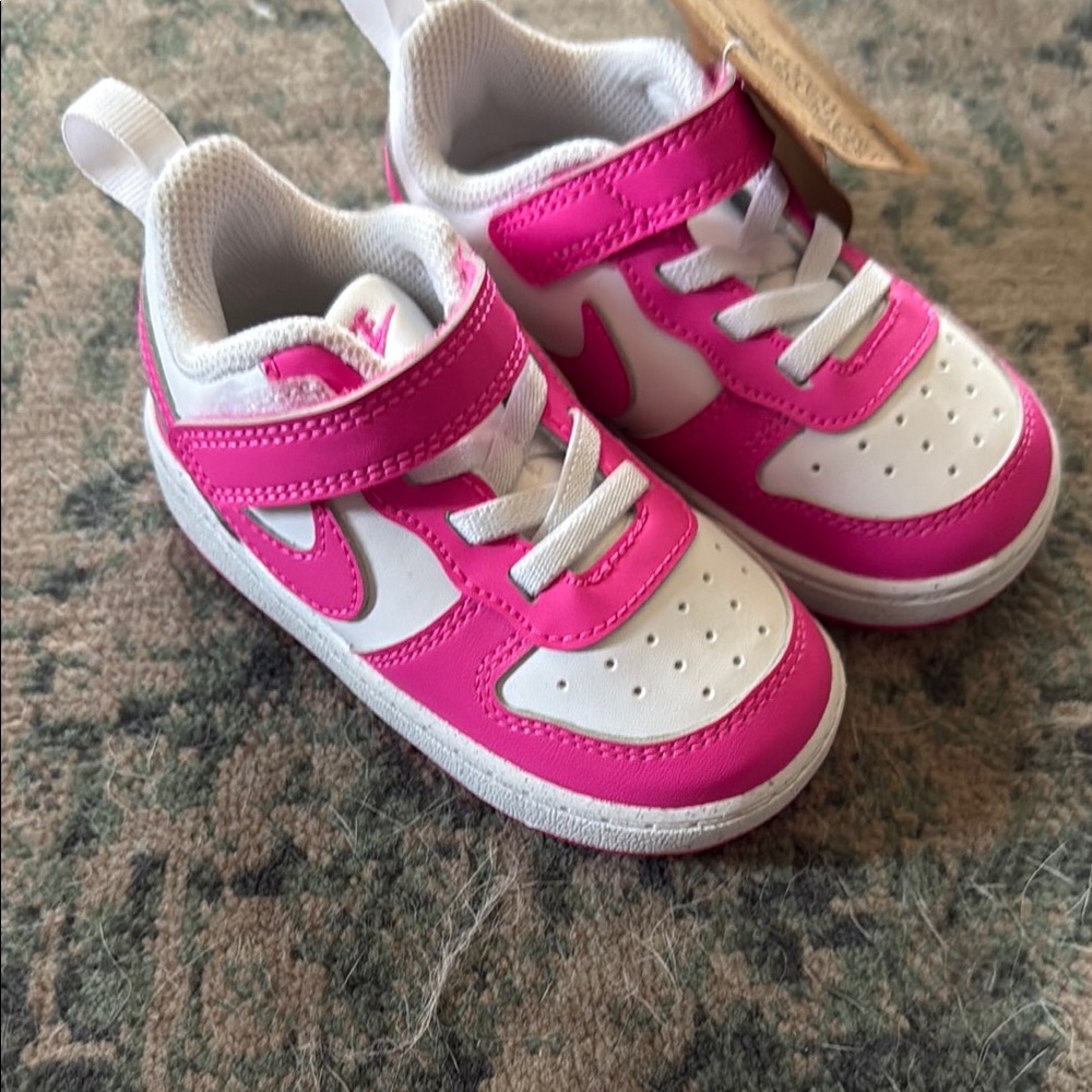 Nike Pink and White Classic Sneakers